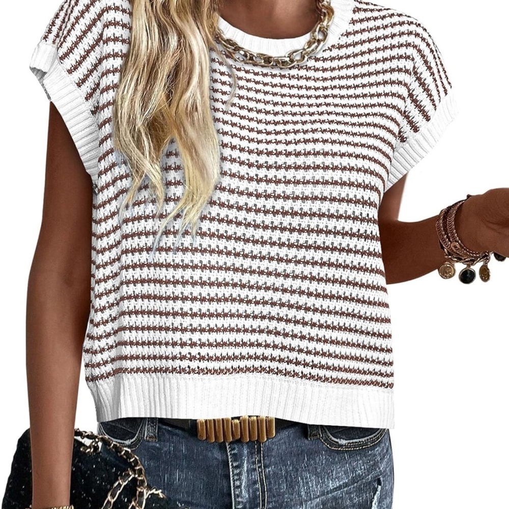 Brown and White sweater